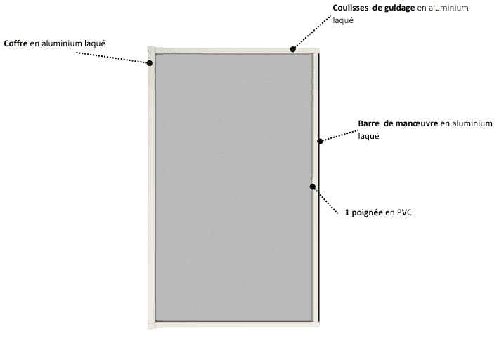 Schéma Moustiquaire porte enroulable latérale Kocoon sur-mesure